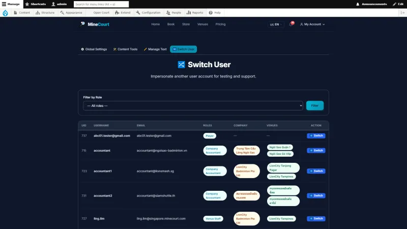 For admins: configure MineCourt