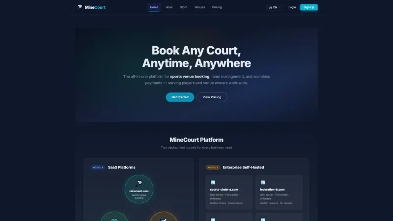 For visitors: find & book courts