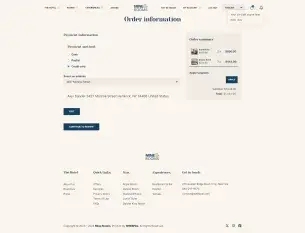 3. Order info Payment Credit Card