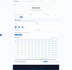 Select court and checkout