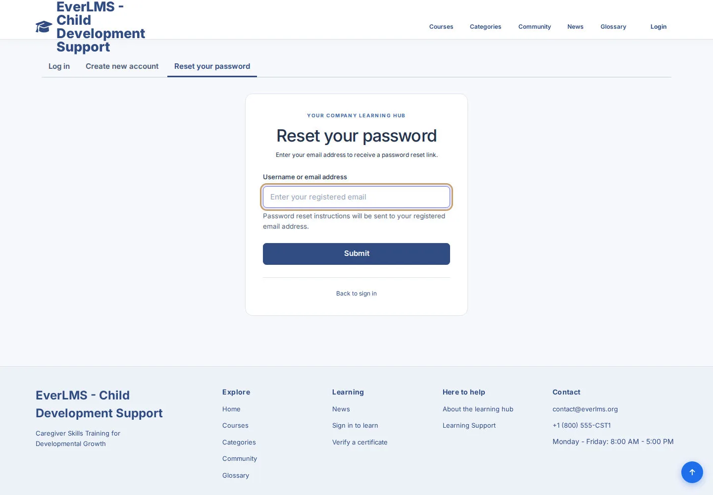 Request password recovery