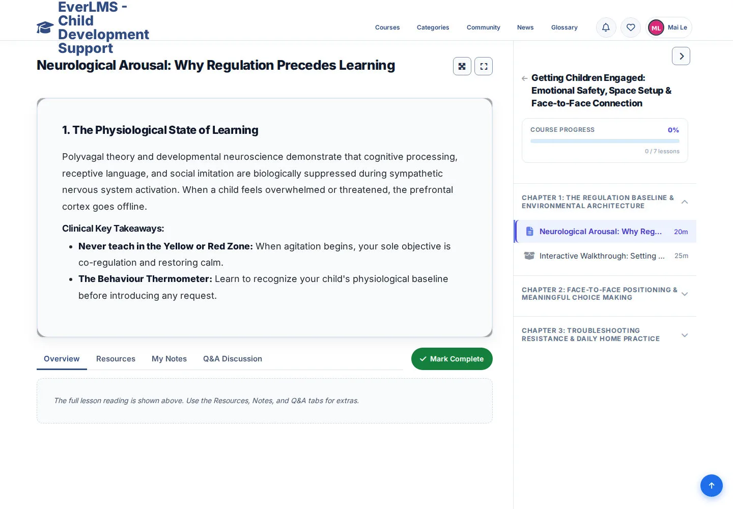 Read the current Lesson