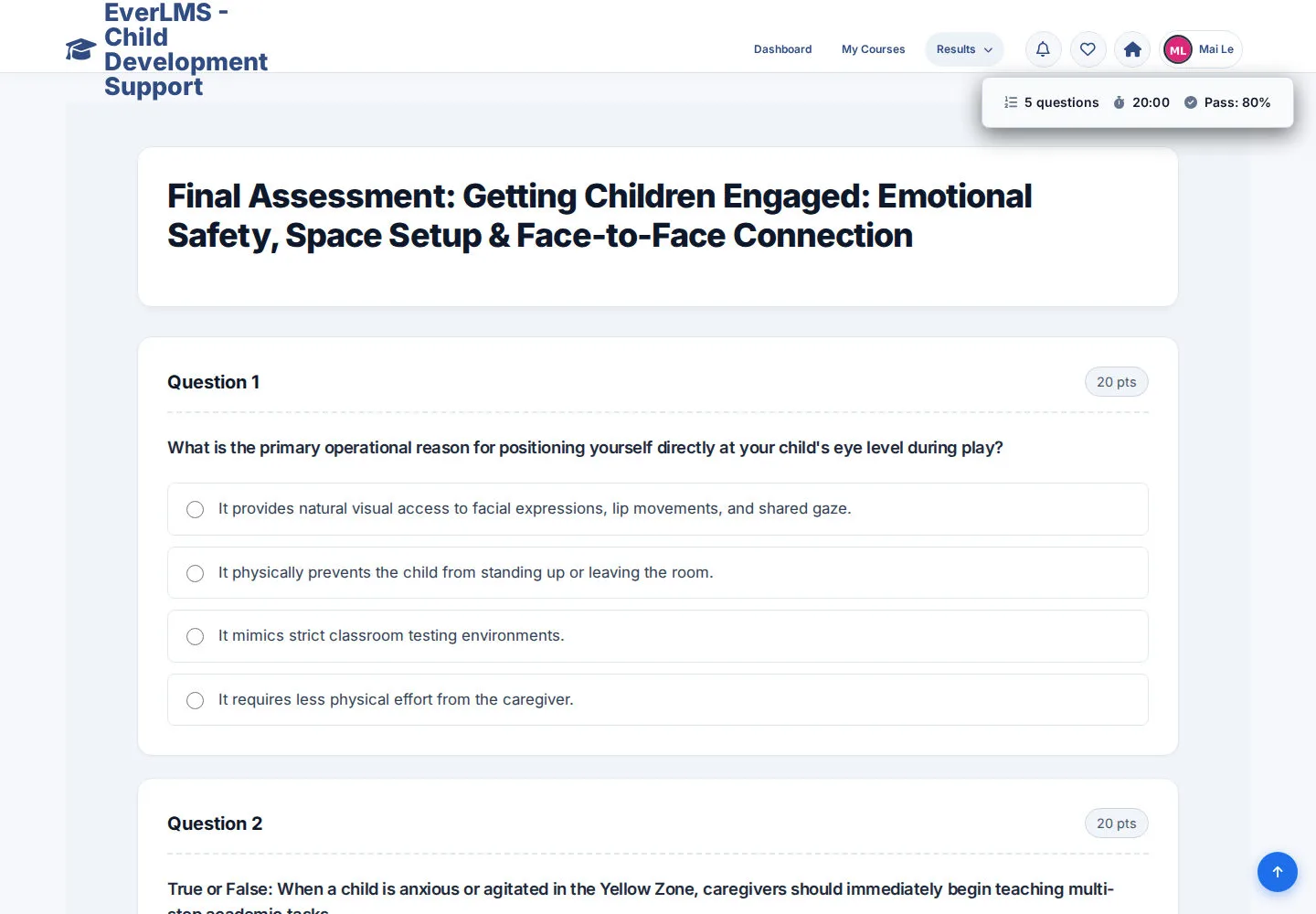 Read the assessment information