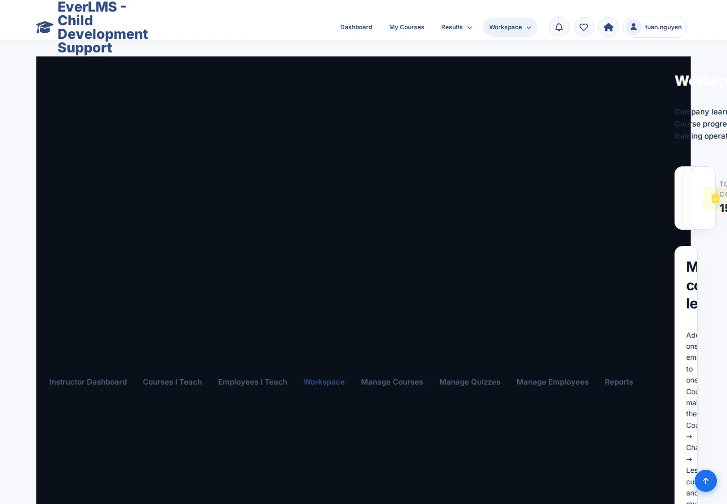 Open the programme Workspace