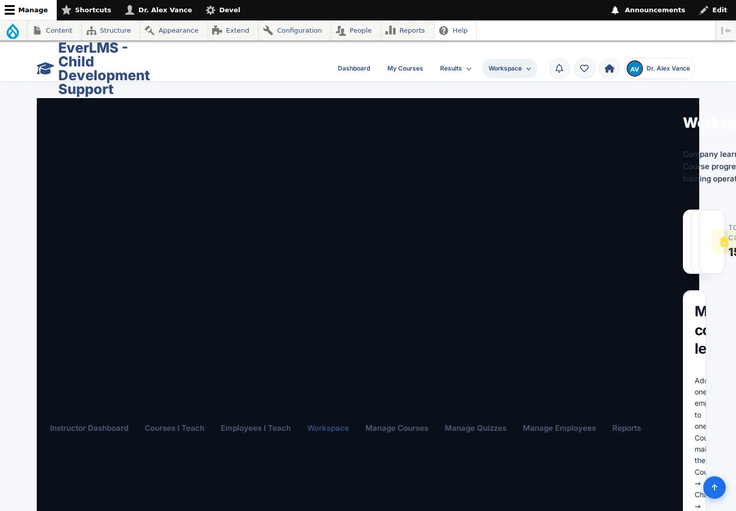 Open the programme Workspace