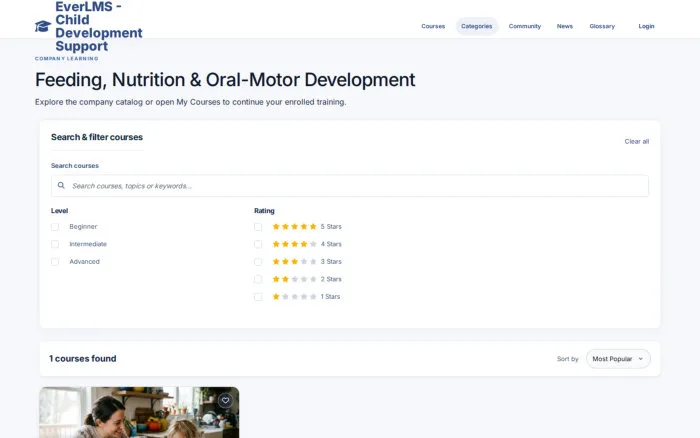 Feeding, Nutrition & Oral-Motor Development | EverLMS - Child Development Support