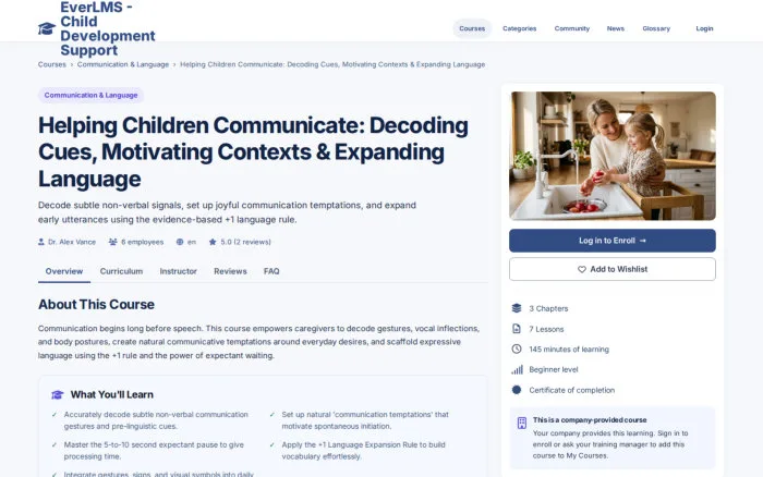 Helping Children Communicate: Decoding Cues, Motivating Contexts & Expanding Language | EverLMS - Child Development Support