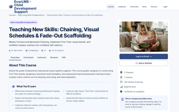 Teaching New Skills: Chaining, Visual Schedules & Fade-Out Scaffolding | EverLMS - Child Development Support