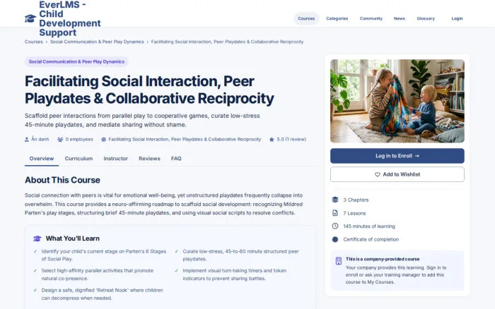 Facilitating Social Interaction, Peer Playdates & Collaborative Reciprocity | EverLMS - Child Development Support