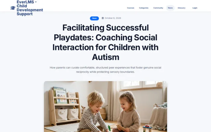 Facilitating Successful Playdates: Coaching Social Interaction for Children with Autism | EverLMS - Child Development Support