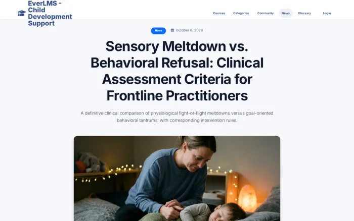 Sensory Meltdown vs. Behavioral Refusal: Clinical Assessment Criteria for Frontline Practitioners | EverLMS - Child Development Support