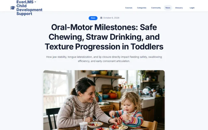 Oral-Motor Milestones: Safe Chewing, Straw Drinking, and Texture Progression in Toddlers | EverLMS - Child Development Support