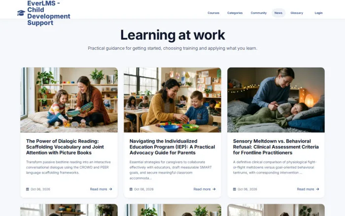 Learning at work | EverLMS - Child Development Support