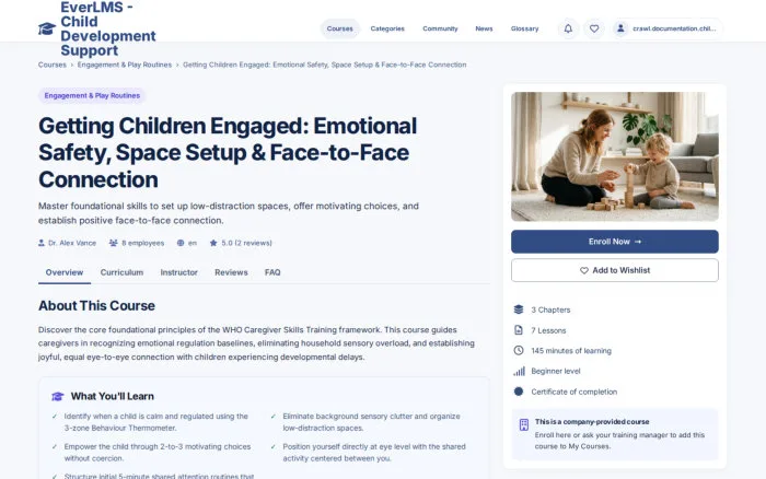 Getting Children Engaged: Emotional Safety, Space Setup & Face-to-Face Connection | EverLMS - Child Development Support