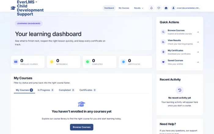 Dashboard | EverLMS - Child Development Support