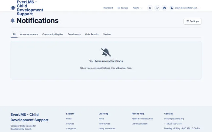 Notifications | EverLMS - Child Development Support