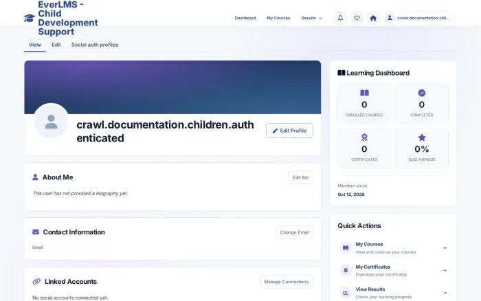 crawl.documentation.children.authenticated | EverLMS - Child Development Support