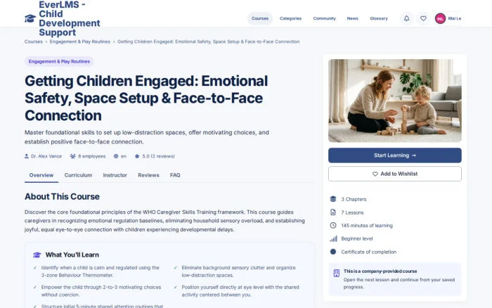 Getting Children Engaged: Emotional Safety, Space Setup & Face-to-Face Connection | EverLMS - Child Development Support