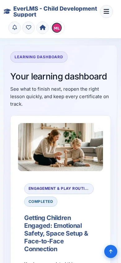 Dashboard | EverLMS - Child Development Support