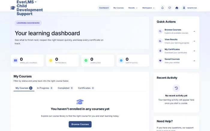 Dashboard | EverLMS - Child Development Support
