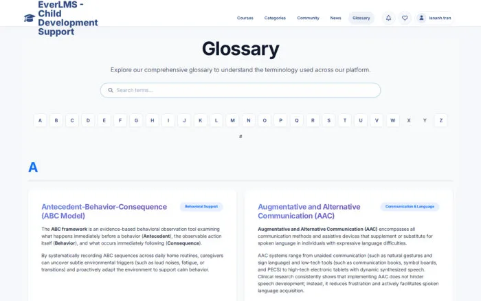 Glossary | EverLMS - Child Development Support