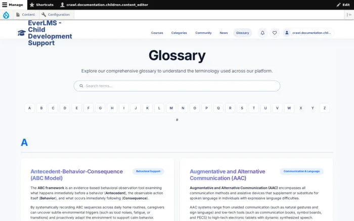 Glossary | EverLMS - Child Development Support
