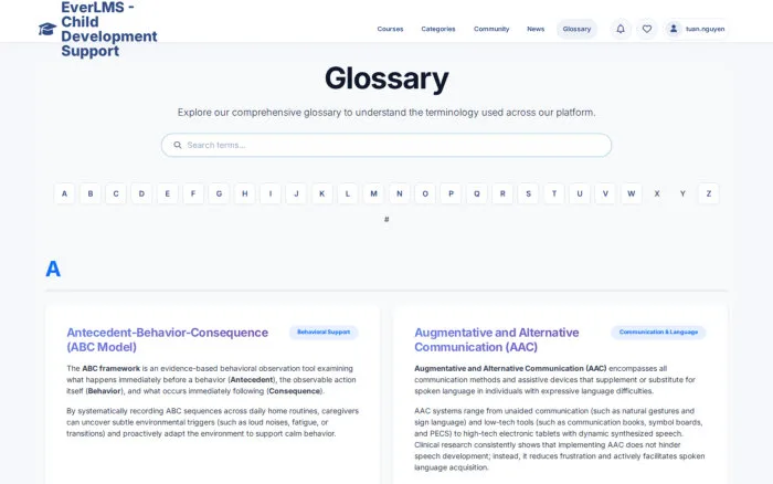 Glossary | EverLMS - Child Development Support