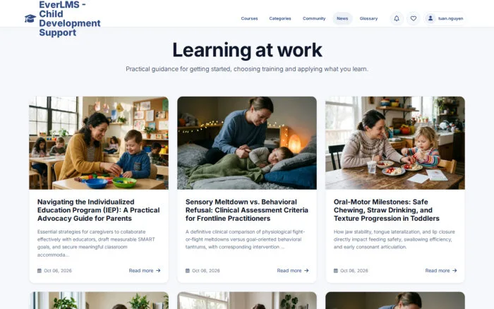 Learning at work | EverLMS - Child Development Support