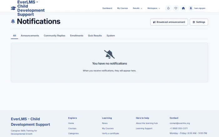 Notifications | EverLMS - Child Development Support