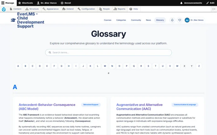 Glossary | EverLMS - Child Development Support