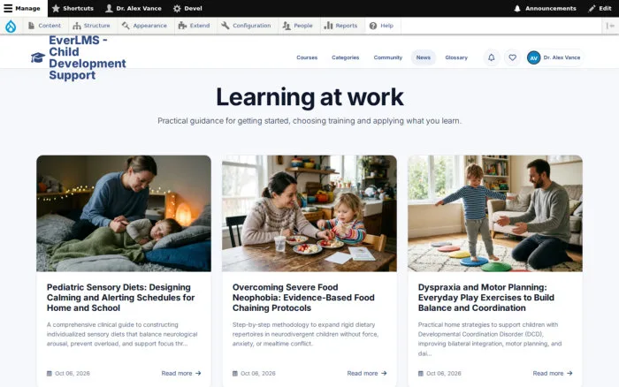 Learning at work | EverLMS - Child Development Support