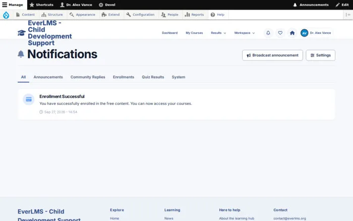 Notifications | EverLMS - Child Development Support