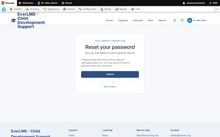 Reset your password | EverLMS - Child Development Support