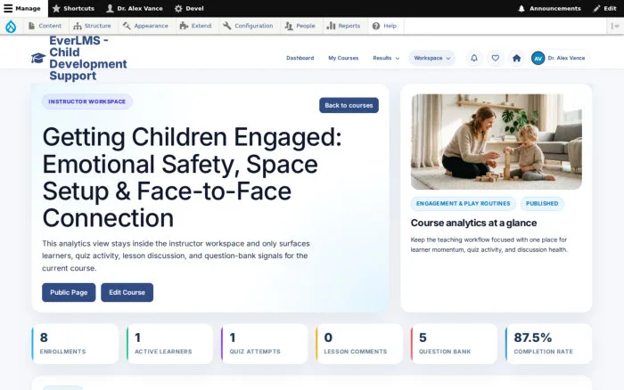 Course Learning Activity | EverLMS - Child Development Support