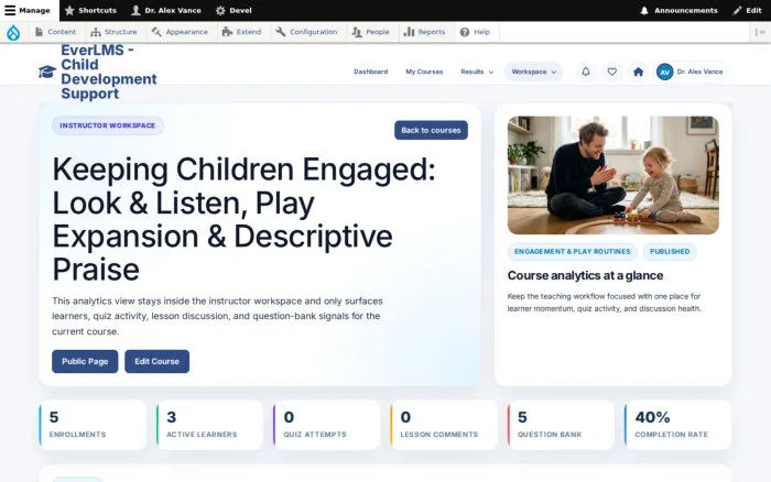 Course Learning Activity | EverLMS - Child Development Support