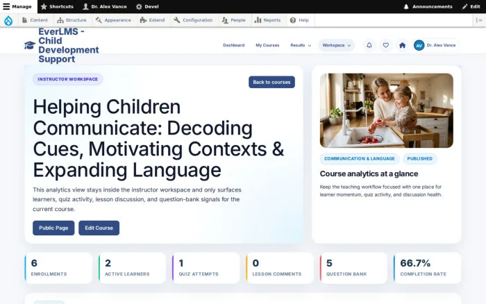 Course Learning Activity | EverLMS - Child Development Support