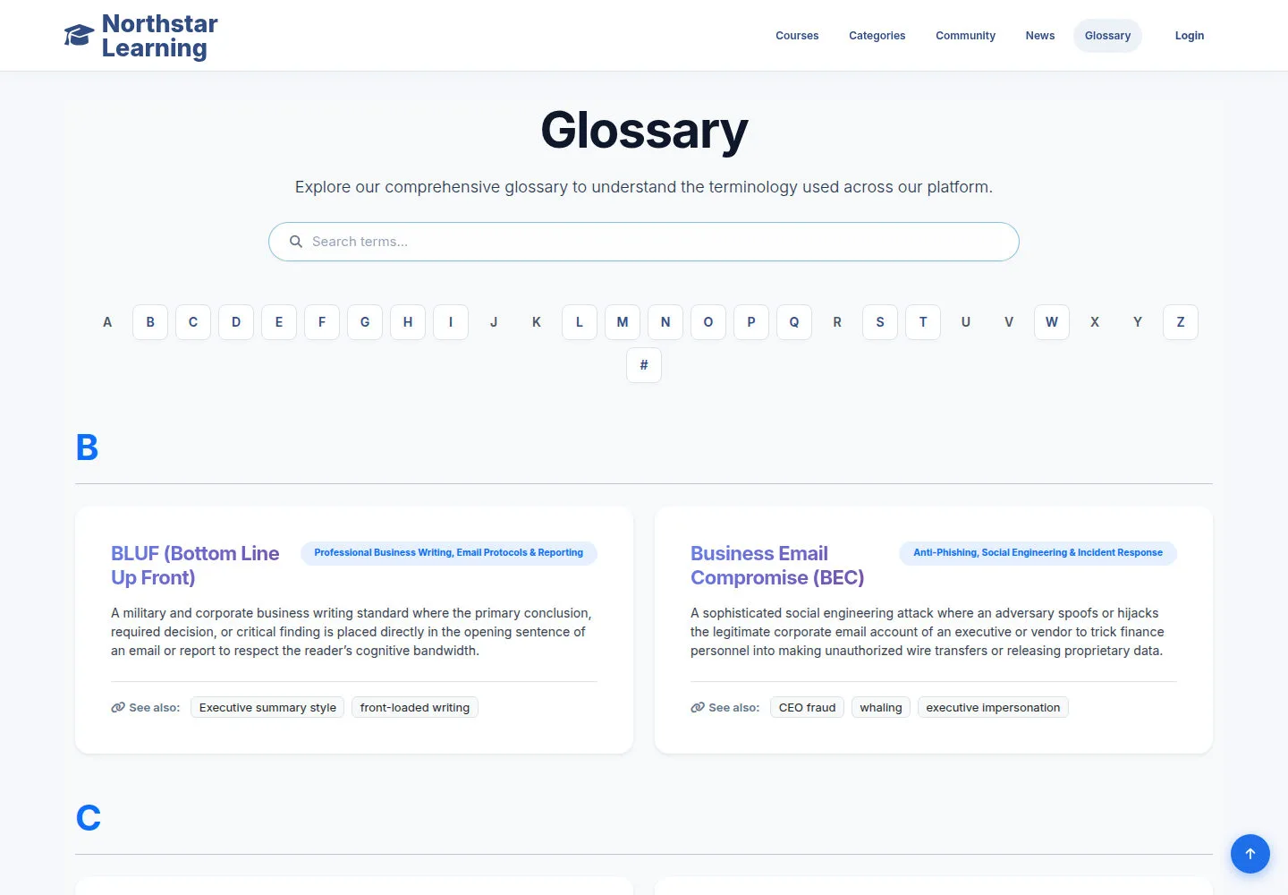 Look up a term in the Glossary