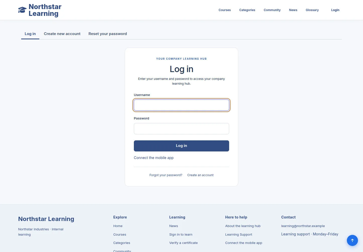 Sign in with your Username and Password