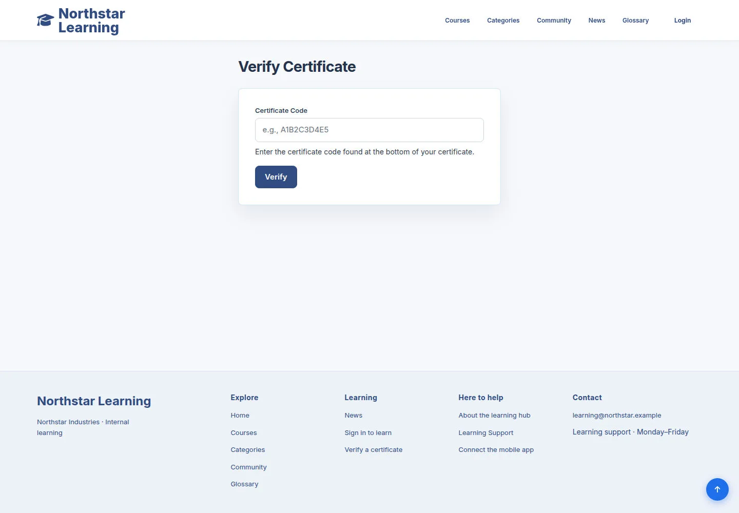 Look up a Certificate code