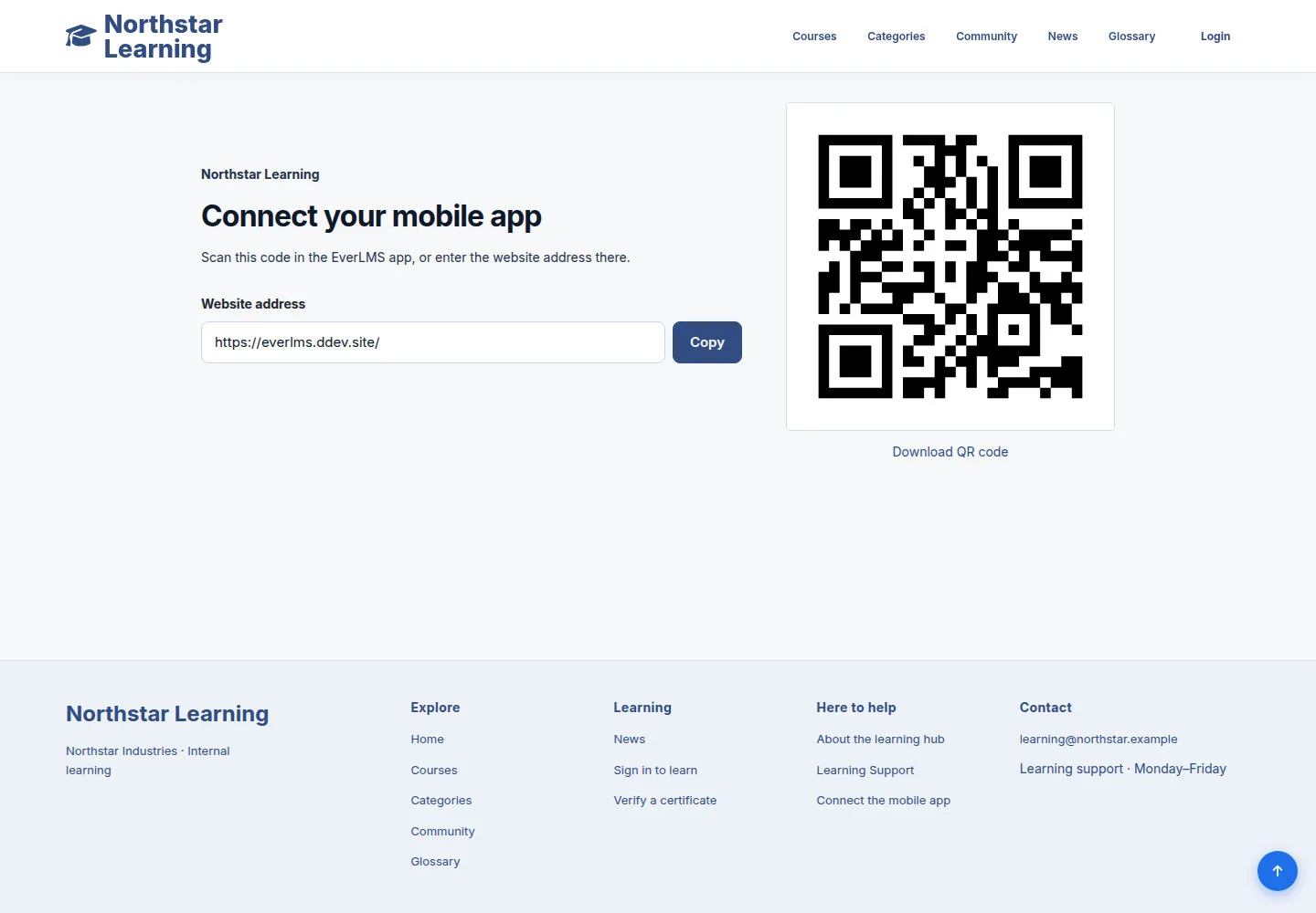 Get the app connection details