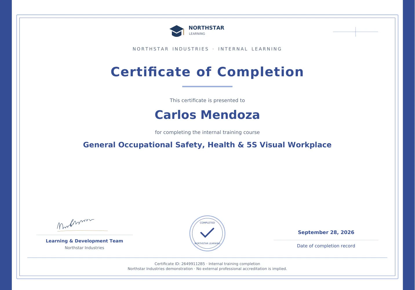 Read the certificate