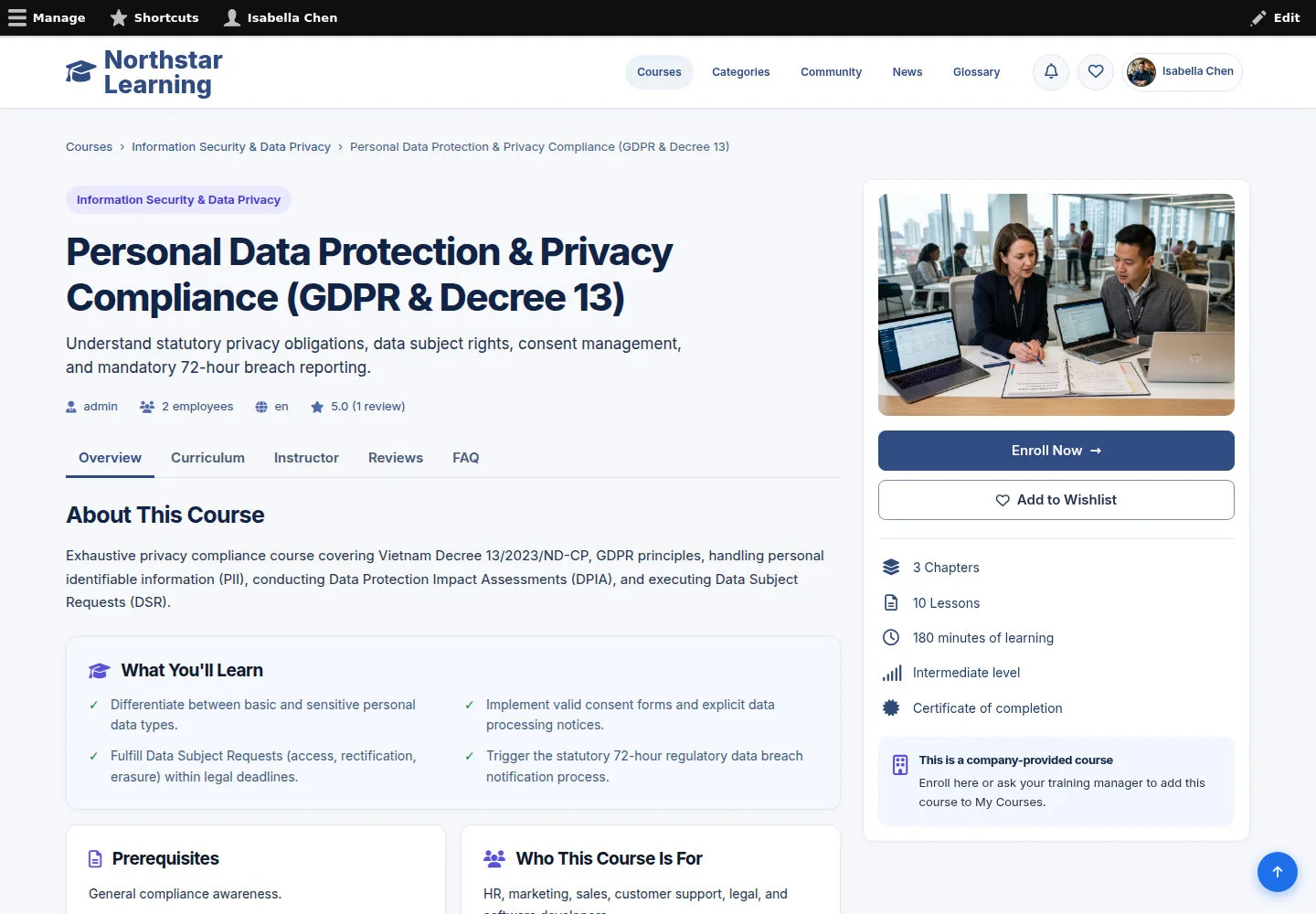 Compare with the learner page
