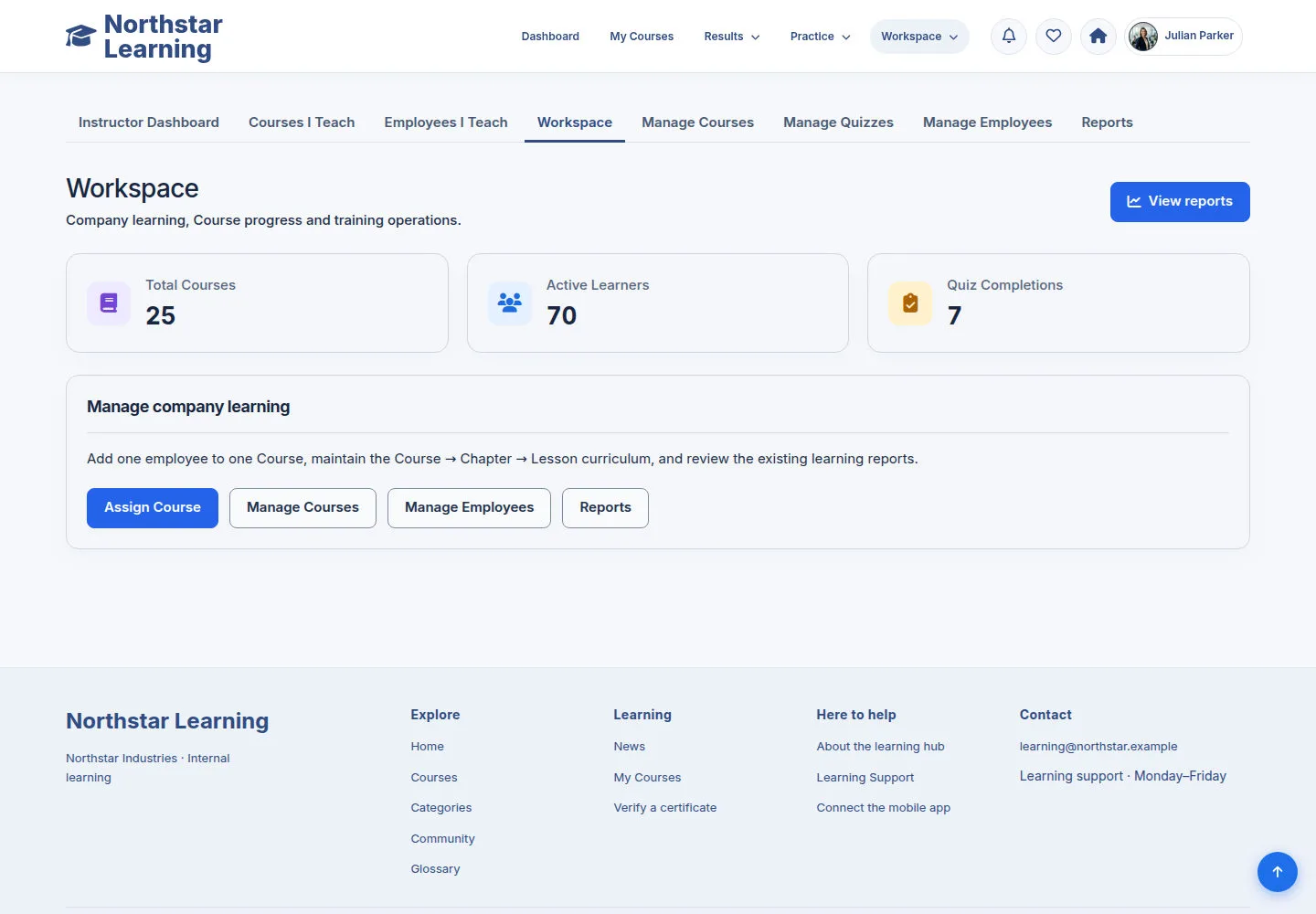 Enter the Workspace from your account name