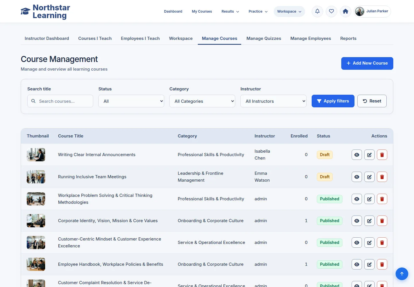 Find a Course in Course Management