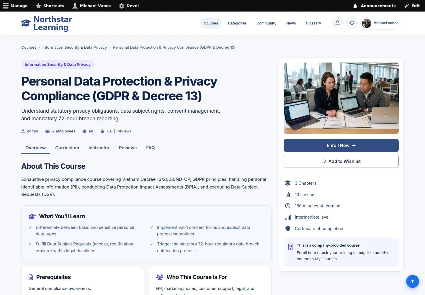 Compare the public Course after authoring