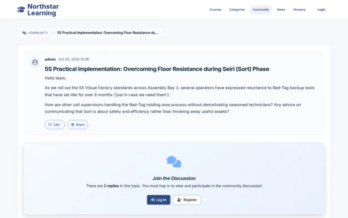 5S Practical Implementation: Overcoming Floor Resistance during Seiri (Sort) Phase