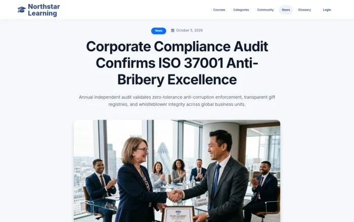 Corporate Compliance Audit Confirms ISO 37001 Anti-Bribery Excellence