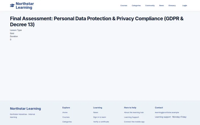 Final Assessment: Personal Data Protection & Privacy Compliance (GDPR & Decree 13)
