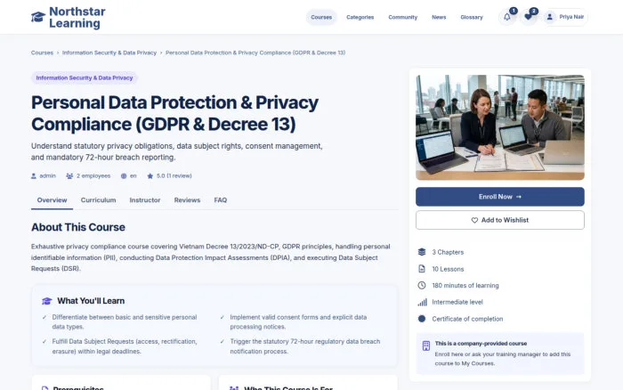 Personal Data Protection & Privacy Compliance (GDPR & Decree 13)