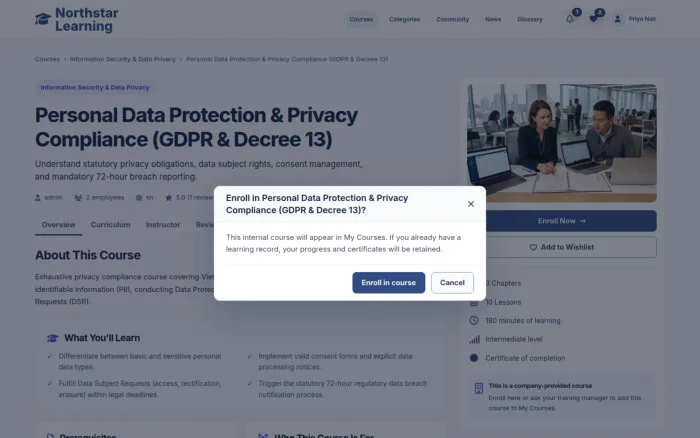 Personal Data Protection & Privacy Compliance (GDPR & Decree 13)
